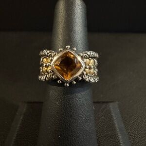 Barbara Bixby Sterling & 18k Citrine Ring